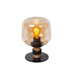 Lampe à poser Ilona ambrée et noire, verre