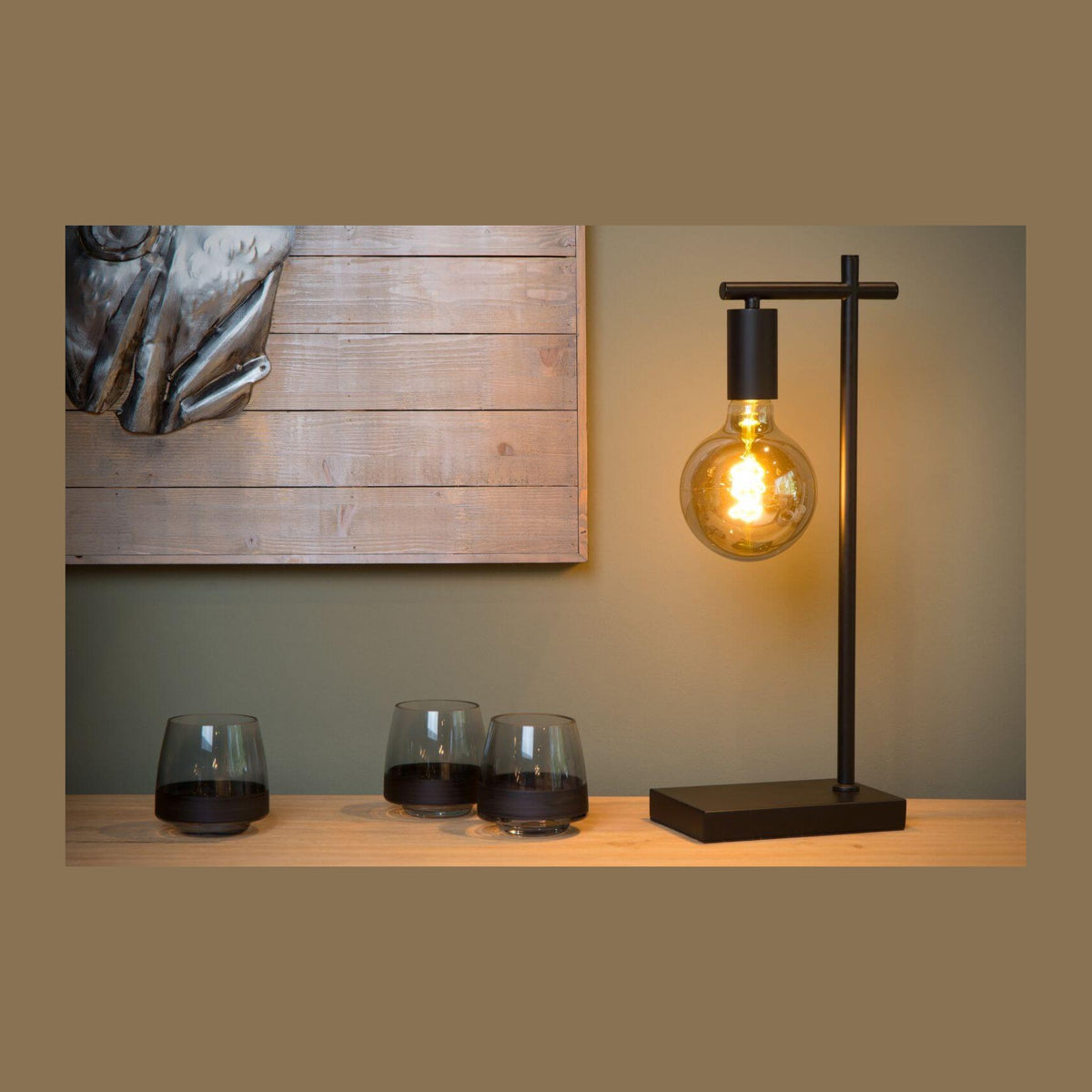 Lampe à poser Leanne noire