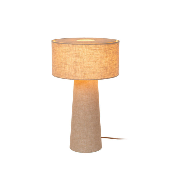 Lampe à poser Leeroy taupe, lin, H 50 cm