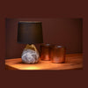 Lampe à poser Marmo noire et blanche, lin