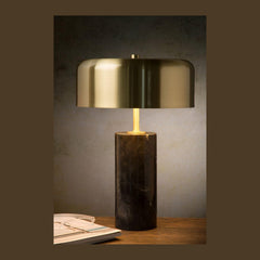 Lampe à poser Mirasol 3 lumières noire et dorée mat, marbre
