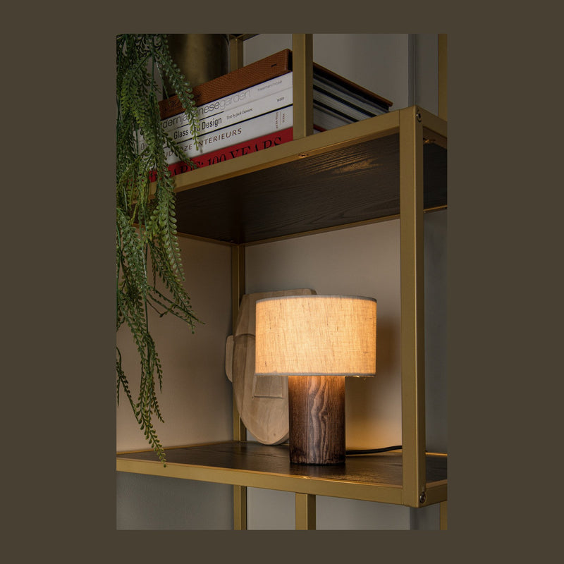 Lampe à poser Tachina marron, lin, H 20,5 cm