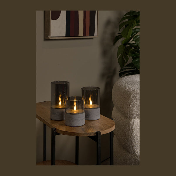 Lampe à poser Velas fumée, verre