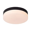 Plafonnier Biskit noir et opale, Ø 23 cm