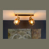 Plafonnier Bjorn 2 lumières doré mat, verre