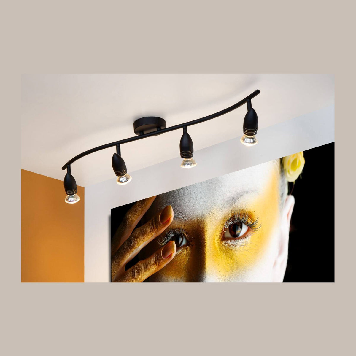 Plafonnier Caro 4 lumières noir