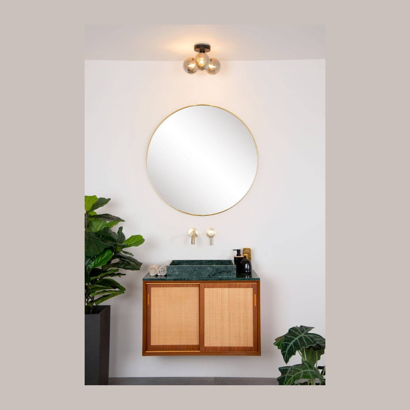 Plafonnier Trudy 3 lumières noir et fumé, verre