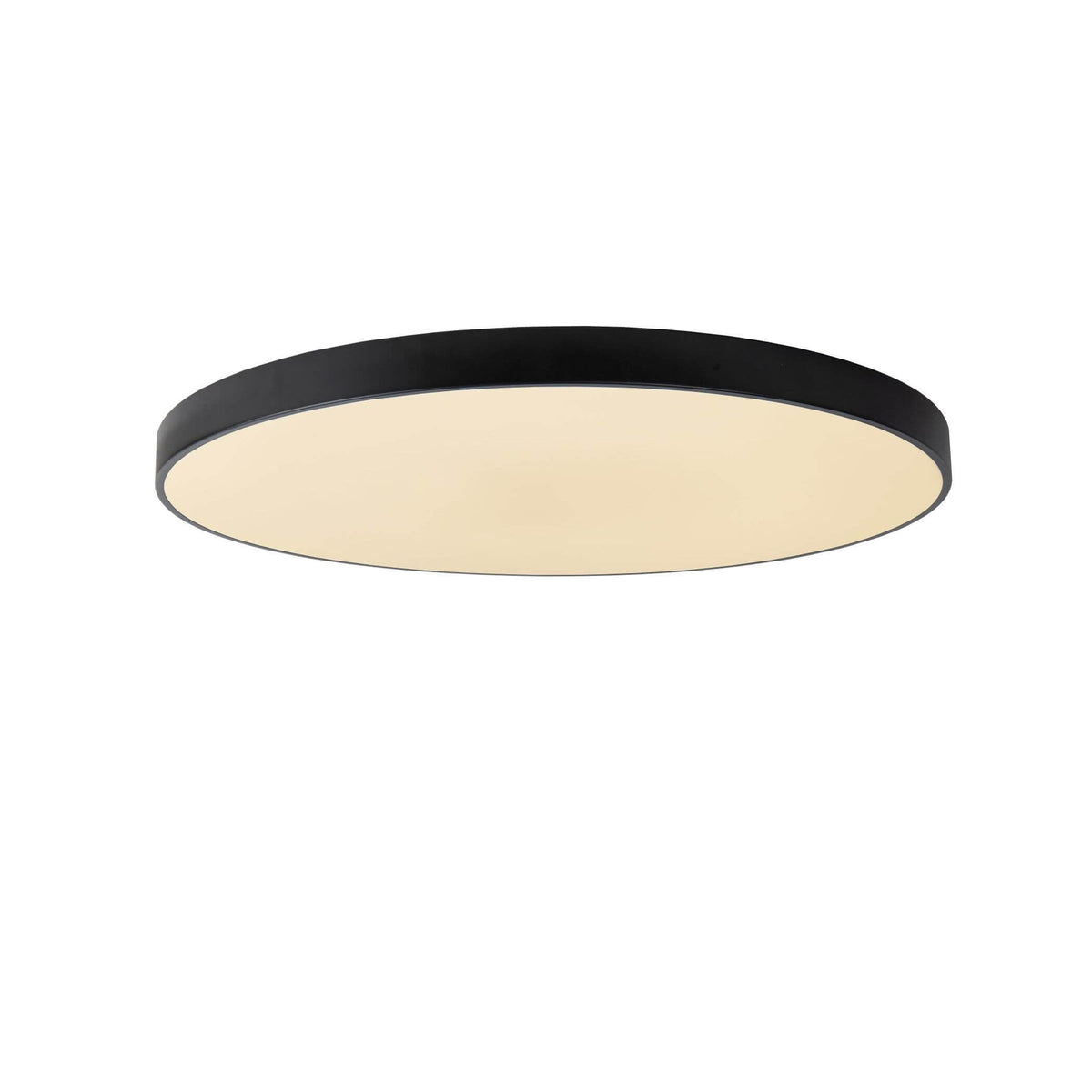 Plafonnier Unar noir et opale, Ø 80 cm