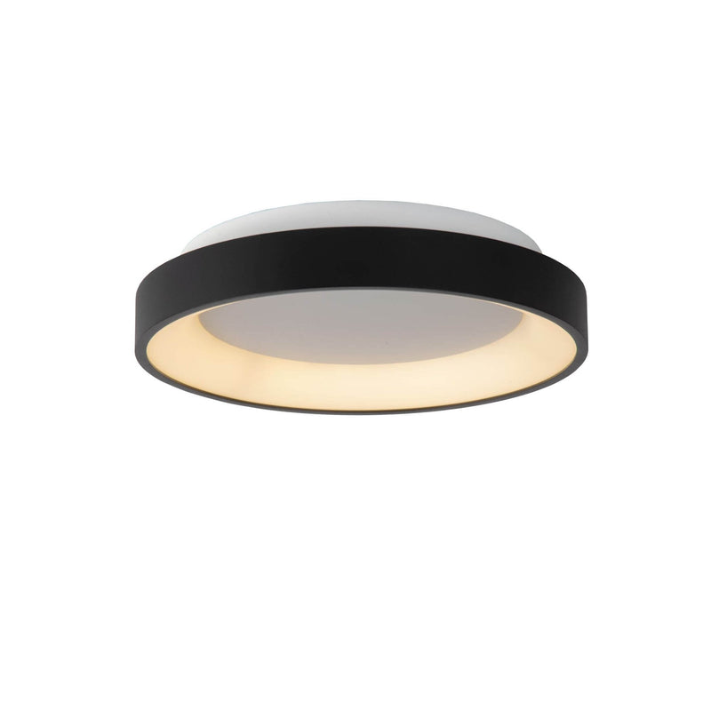 Plafonnier Vidal noir et opale, Ø 28 cm