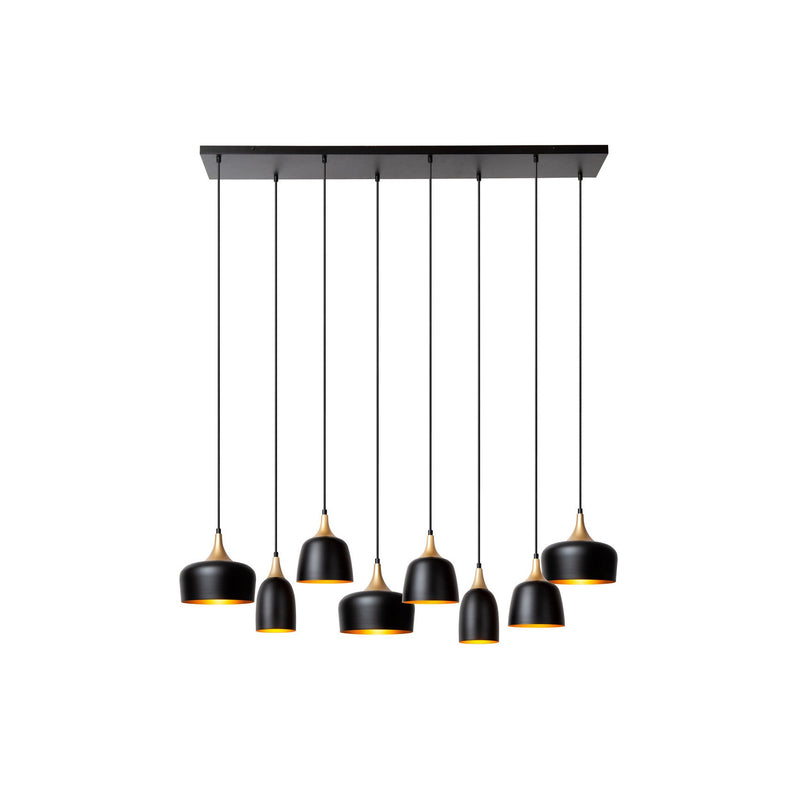Suspension Chayanne 8 lumières noire