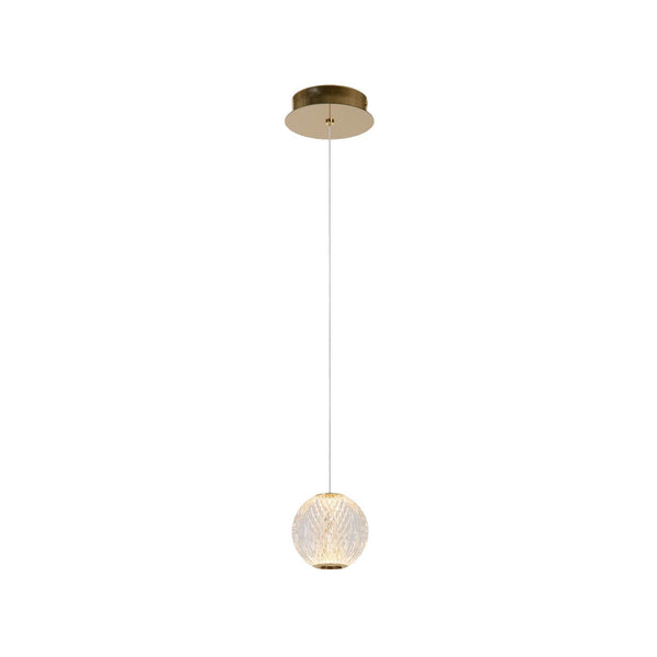 Suspension Cintra transparente et dorée mat, H 50 cm (13499/04/60)