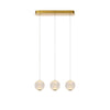 Suspension Cintra transparente et dorée mat, H 50 cm (13499/12/60)