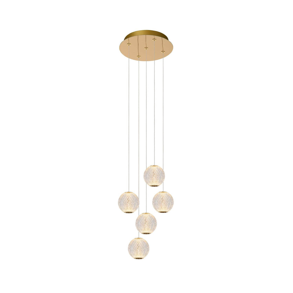 Suspension Cintra transparente et dorée mat, H 50 cm (13499/22/60)