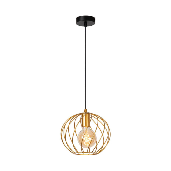Suspension Danza dorée mat et noire, H 60 cm