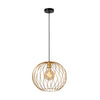 Suspension Danza dorée mat et noire, H 70 cm