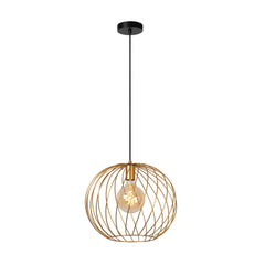 Suspension Danza dorée mat et noire, H 70 cm