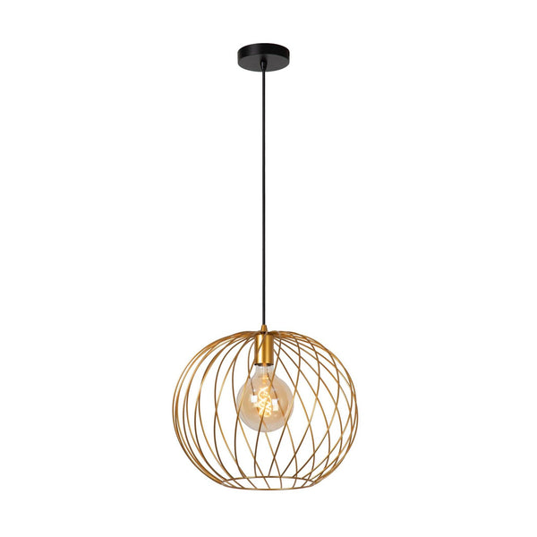 Suspension Danza dorée mat et noire, H 70 cm