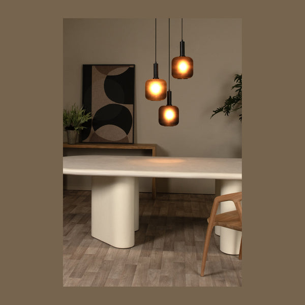 Suspension Eloise 3 lumières noire, verre