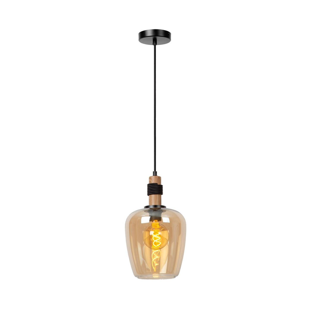 Suspension Ilona ambrée et noire, verre (45408/22/62)