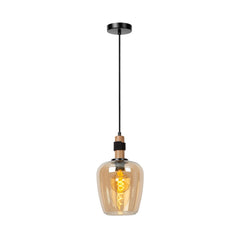 Suspension Ilona ambrée et noire, verre (45408/22/62)