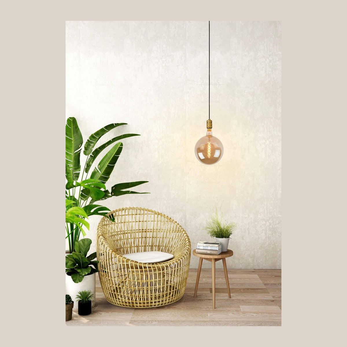 Suspension Jova dorée mat et noire