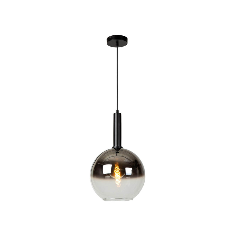 Suspension Marius noire et fumée, verre