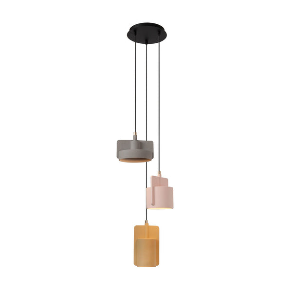 Suspension Ninja 3 lumières noire, béton
