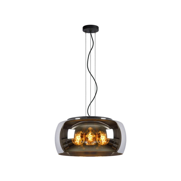 Suspension Olivia 3 lumières fumée et grise, verre (45401/50/65)