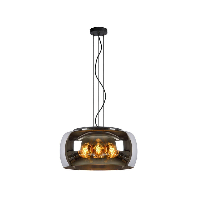 Suspension Olivia 3 lumières fumée et grise, verre (45401/50/65)