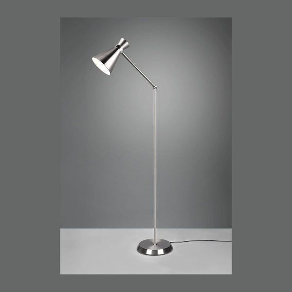 Lampadaire Enzo nickel satiné