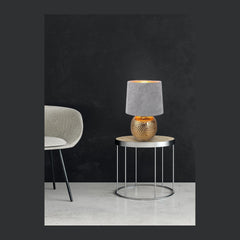Lampe à poser Sophia dorée et grise, céramique