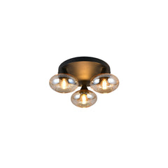 Plafonnier Divina 3 lumières ambré, verre