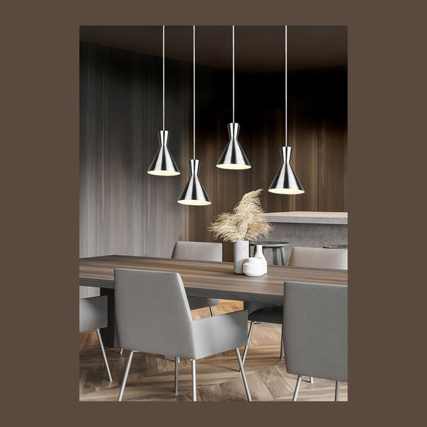 Suspension Enzo 4 lumières nickel satiné