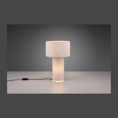 Lampe à poser Bale 2 lumières grise, tissu