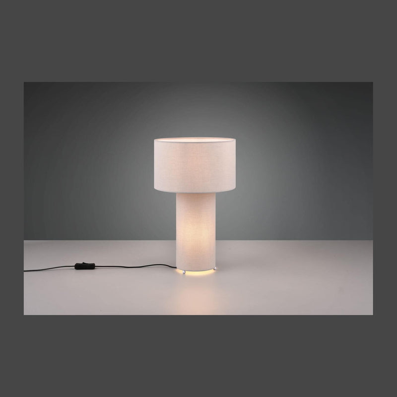 Lampe à poser Bale 2 lumières grise, tissu