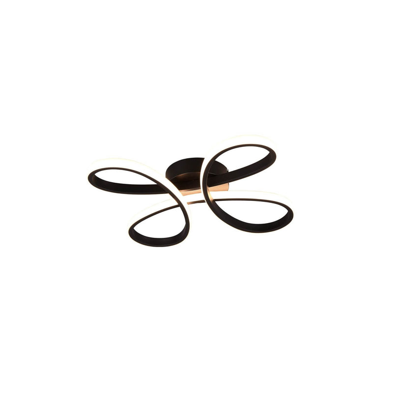 Plafonnier Fly noir mat, L 40 cm