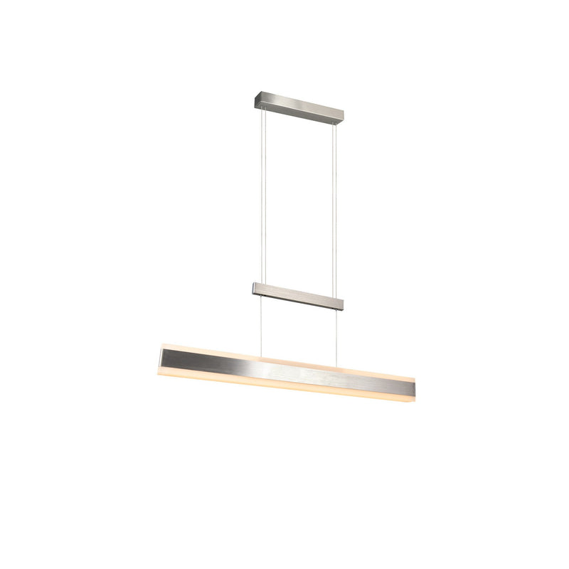Suspension Arcola nickel satiné, L 150 cm