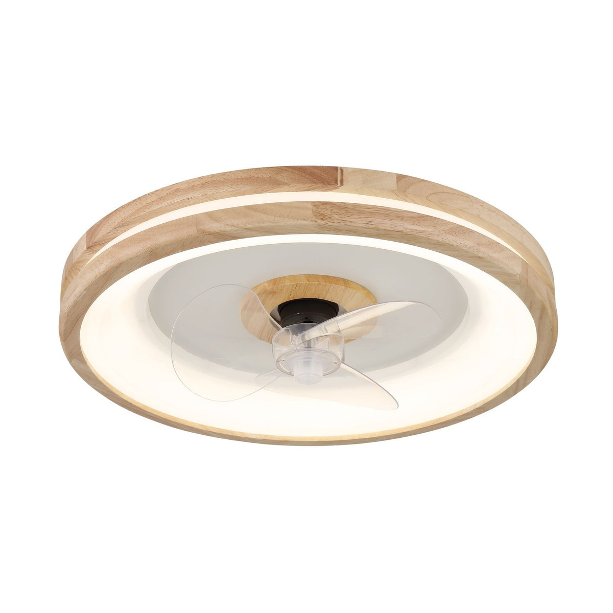 Ventilateur de plafond lumineux Gatian blanc mat