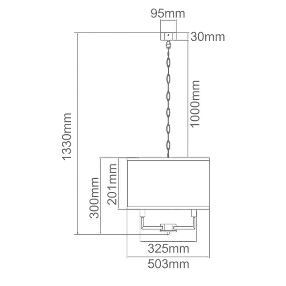 Suspension Casa M, abat-jour tissu