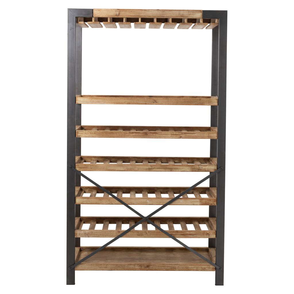 Casier à Vin Bois Métal 50 Bouteilles | Hira - Designix