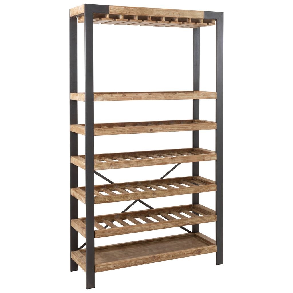 Casier à Vin Bois Métal 50 Bouteilles | Hira - Designix
