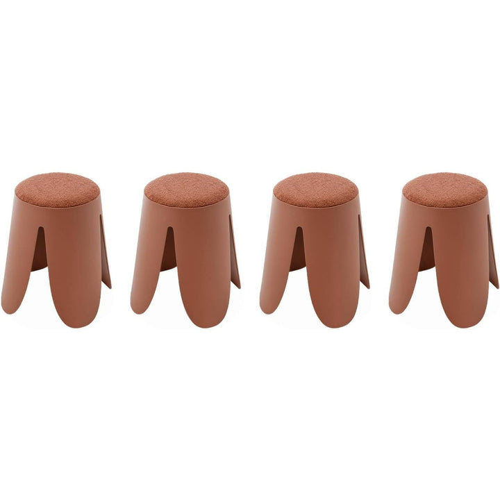 Alice'S Home - Set De 4 Tabourets Empilables Terracotta. Bouclette Texturée. Niki. Ø30 / 44 X H46Cm | Designix - Amazon    - https://designix.fr/