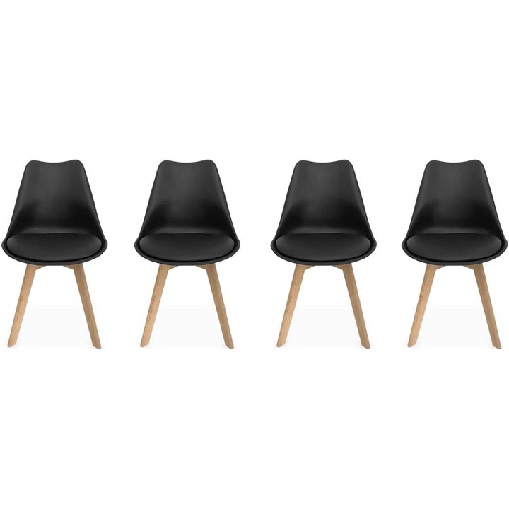 Alice'S Home - Lot De 4 Chaises Scandinaves. Pieds Bois De Hêtre. Chaise 1 Place. Noirs | Designix - Amazon    - https://designix.fr/