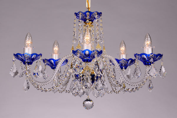 Lustre en cristal LLCH05-BLUE-SP