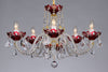 Lustre en cristal LLCH05-RED-SP