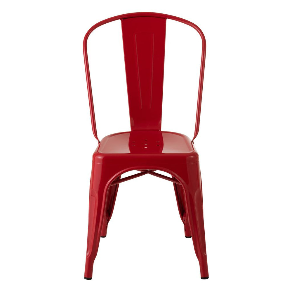 Chaise Bistrot Métal Rouge | Designix -     - https://designix.fr