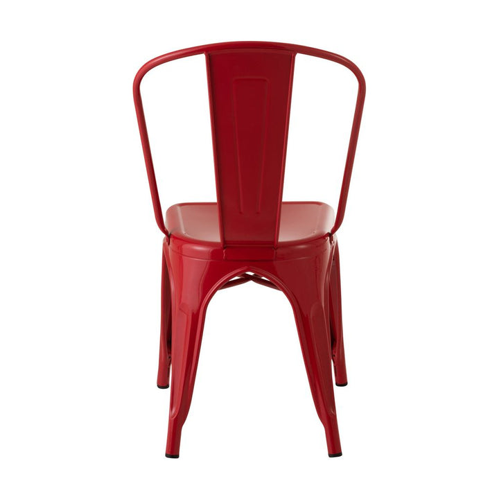 Chaise Bistrot Métal Rouge | Designix -     - https://designix.fr