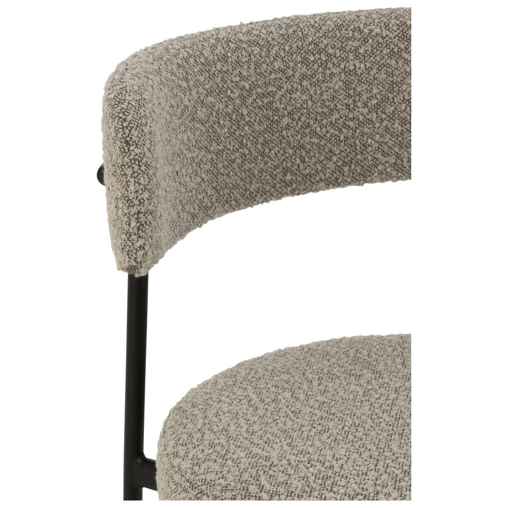 Chaise Boucle contreplaqué/polyester gris/noir | Designix -     - https://designix.fr