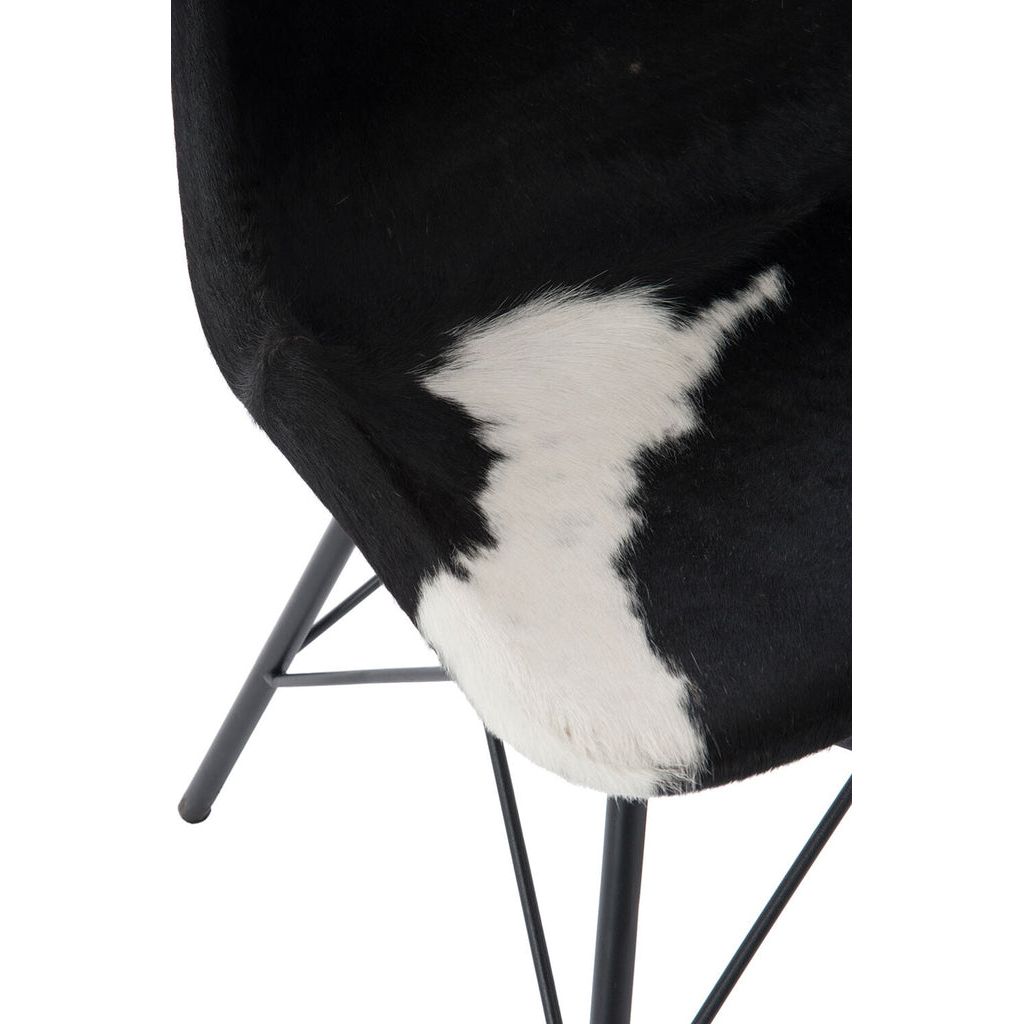 Chaise Croix Métal/Peau de Chèvre Noir/Blanc Cm | Designix -     - https://designix.fr