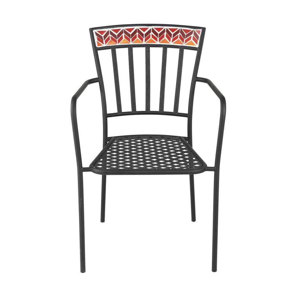 Chaise Géométrie Mosaïque Verre/Métal Rouge | Designix -     - https://designix.fr